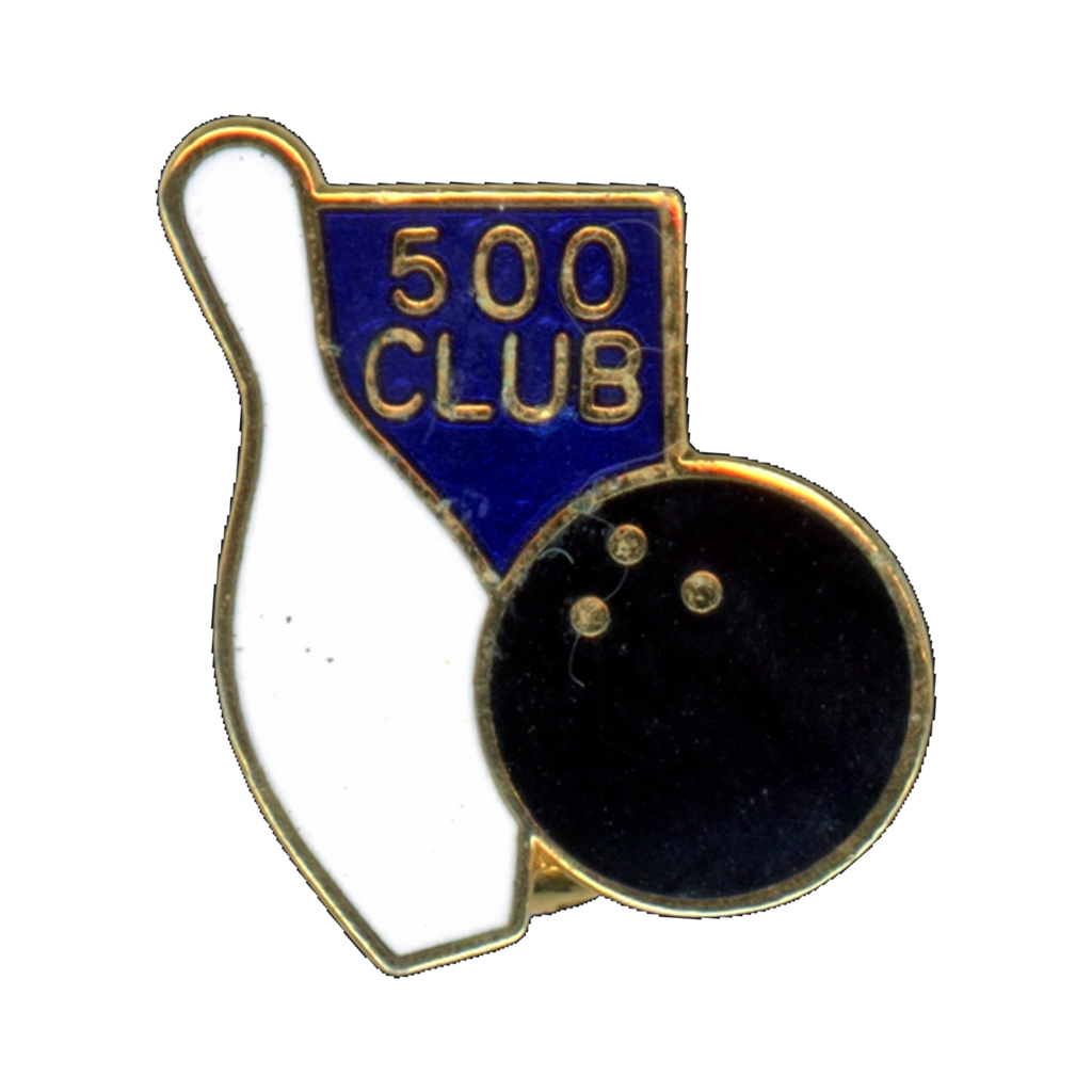 Bowling 500 Club Ball and Pin Lapel Pin Front