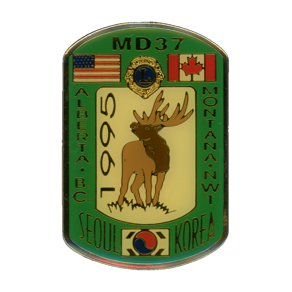 Lions Club MD37 Seoul Korea 1995 Lapel Pin Front