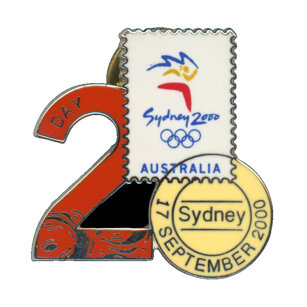 Sydney 2000 Olympics Day 2 Stamp Lapel Pin Front