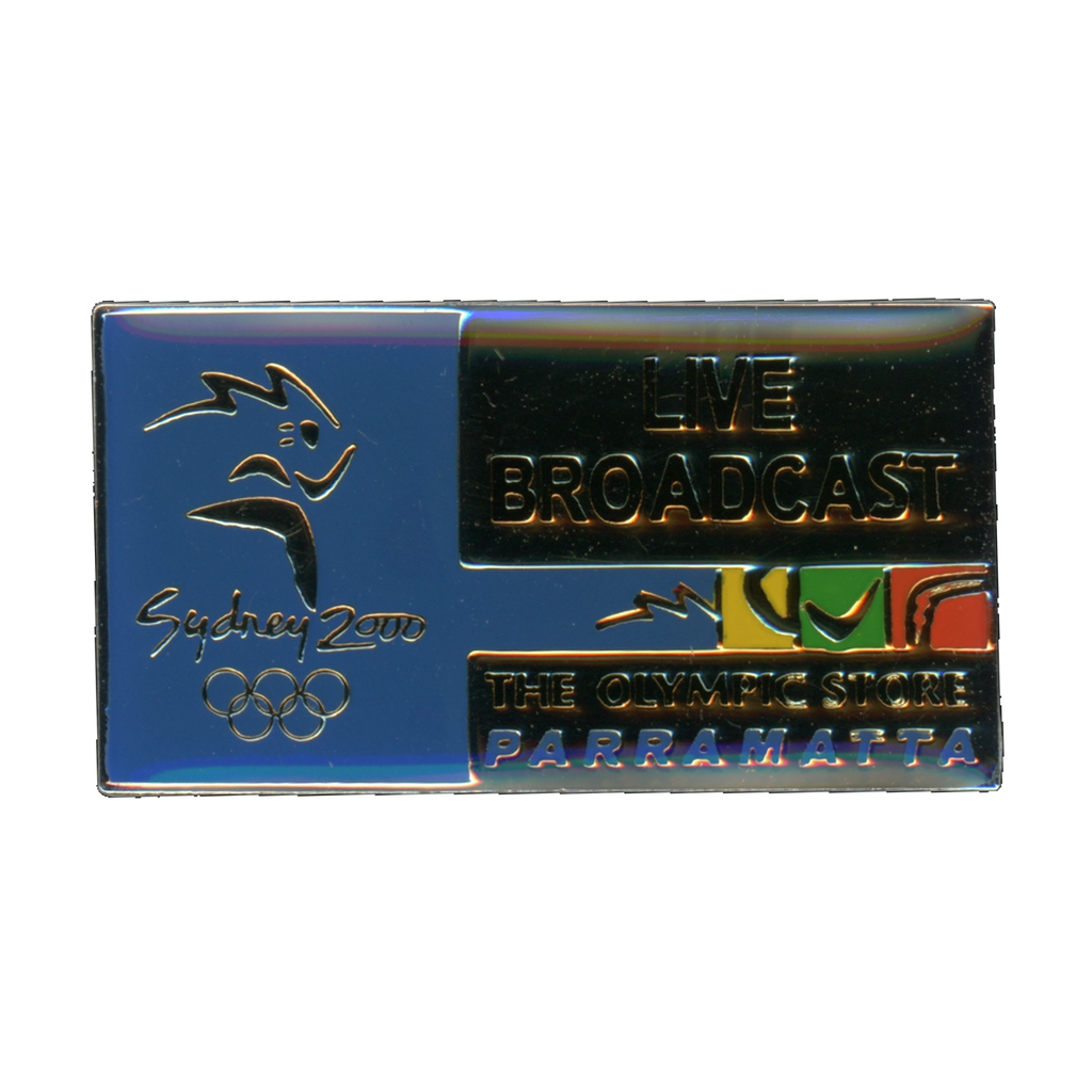 Sydney 2000 Olympics Live Broadcast The Olympic Store Parramatta Lapel Pin Front