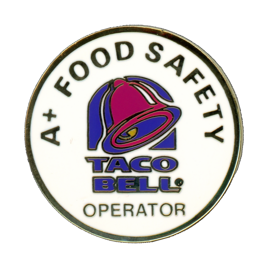 Taco Bell A+ Food Safety Operator Vintage Lapel Pin Front