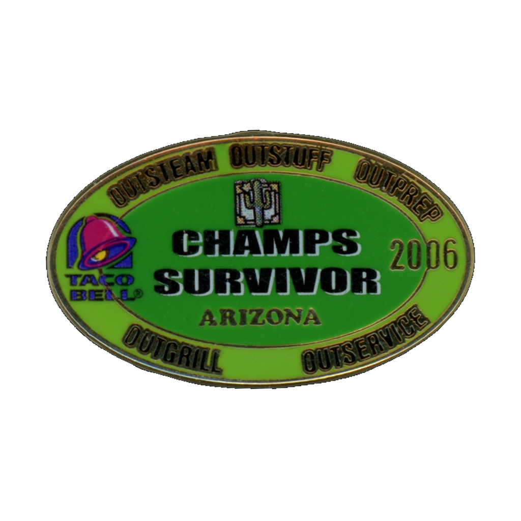 Taco Bell Champs Survivor Arizona 2006 Lapel Pin Front