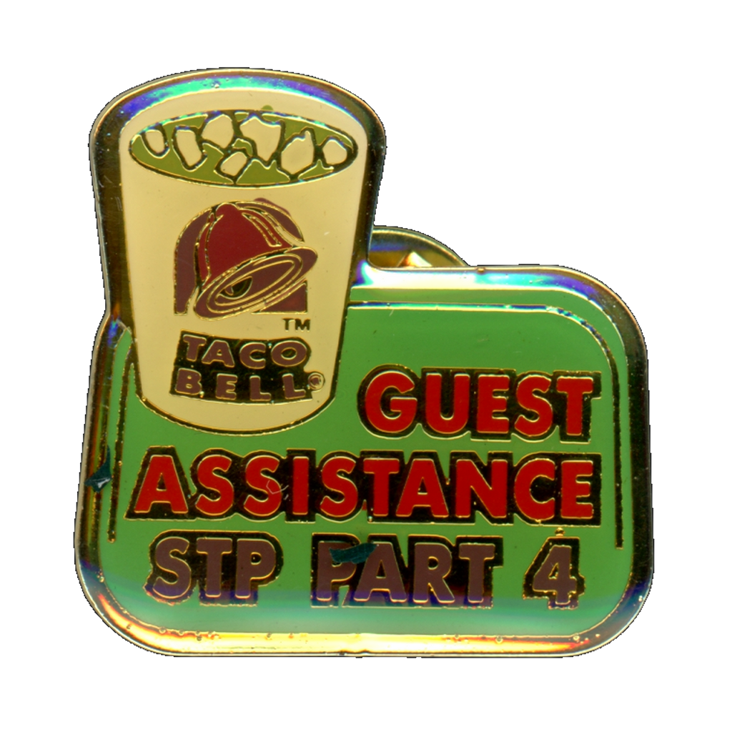 Taco Bell Guest Assistance STP Part 4 Vintage Lapel Pin Front