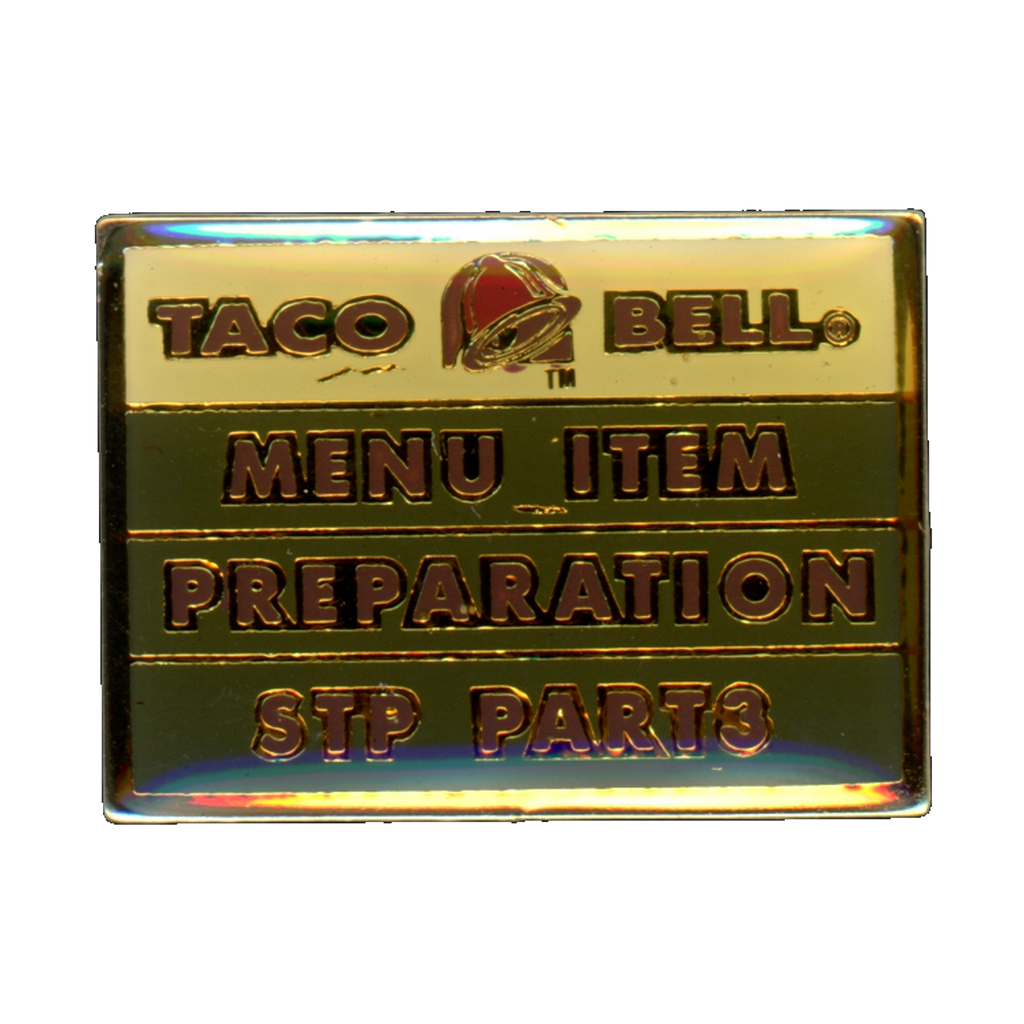 Taco Bell Menu Item Preparation STP Part 3 Vintage Lapel Pin Front