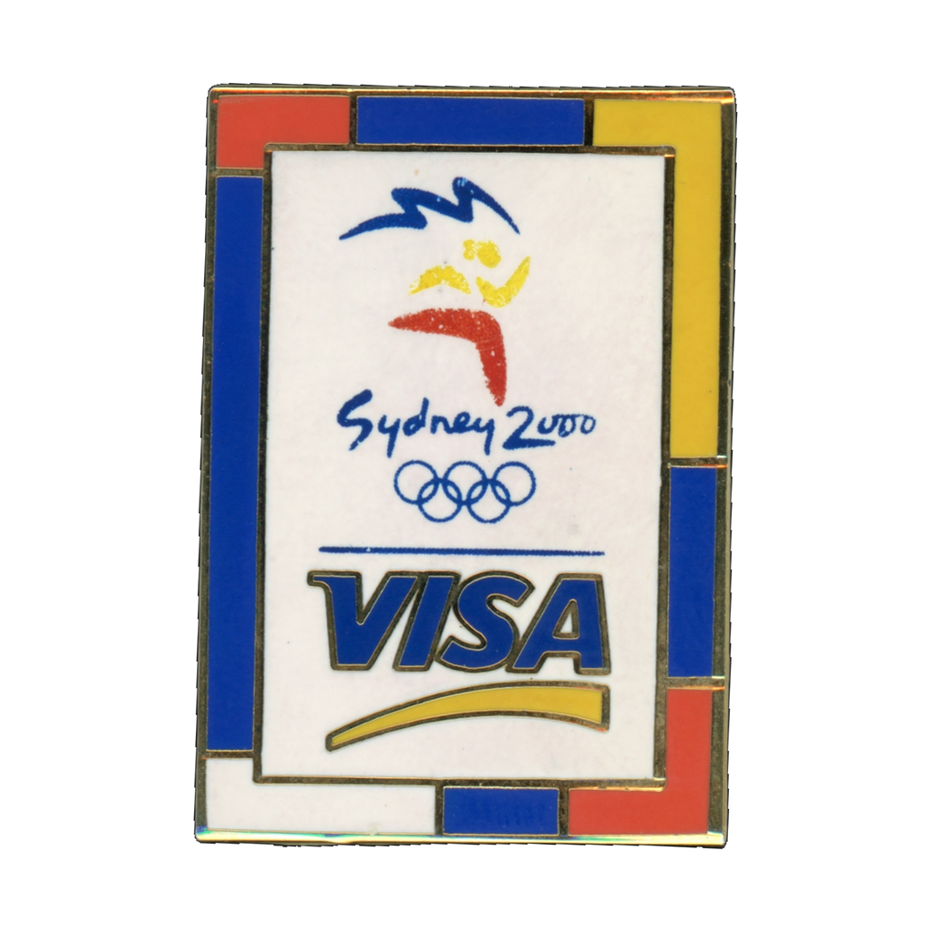 Visa Sydney 2000 Olympics Color Block Border Lapel Pin Front