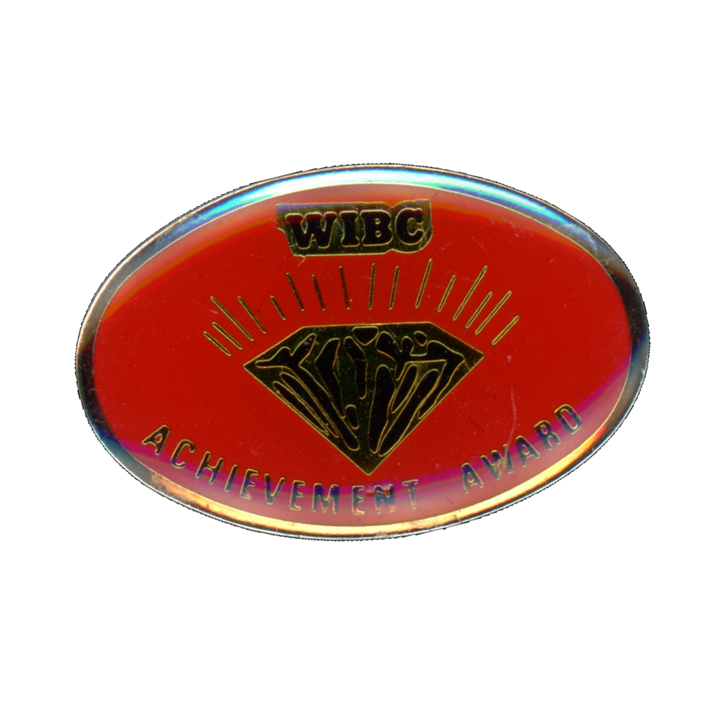 WIBC Achievement Award Diamond Oval Lapel Pin Front