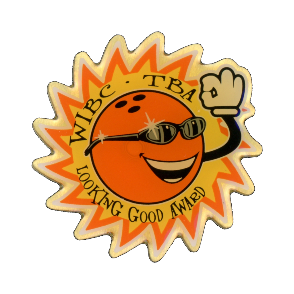 WIBC Looking Good Award Bowling Ball Lapel Pin Front