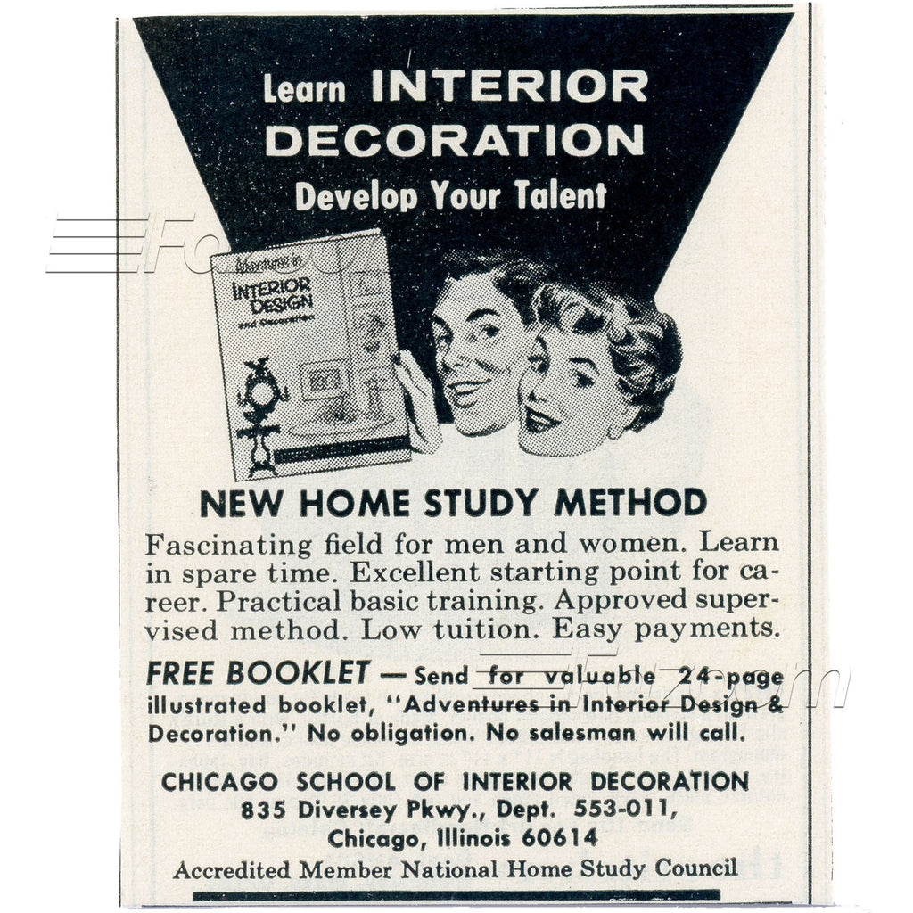 1968 Learn Interior Decoration Vintage Ad - Fazoom