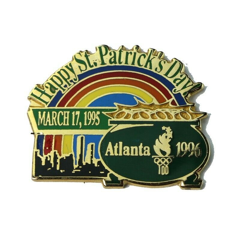1996 Atlanta Summer Olympics St. Patrick's Day 1995 Lapel Pin #416433 - Fazoom