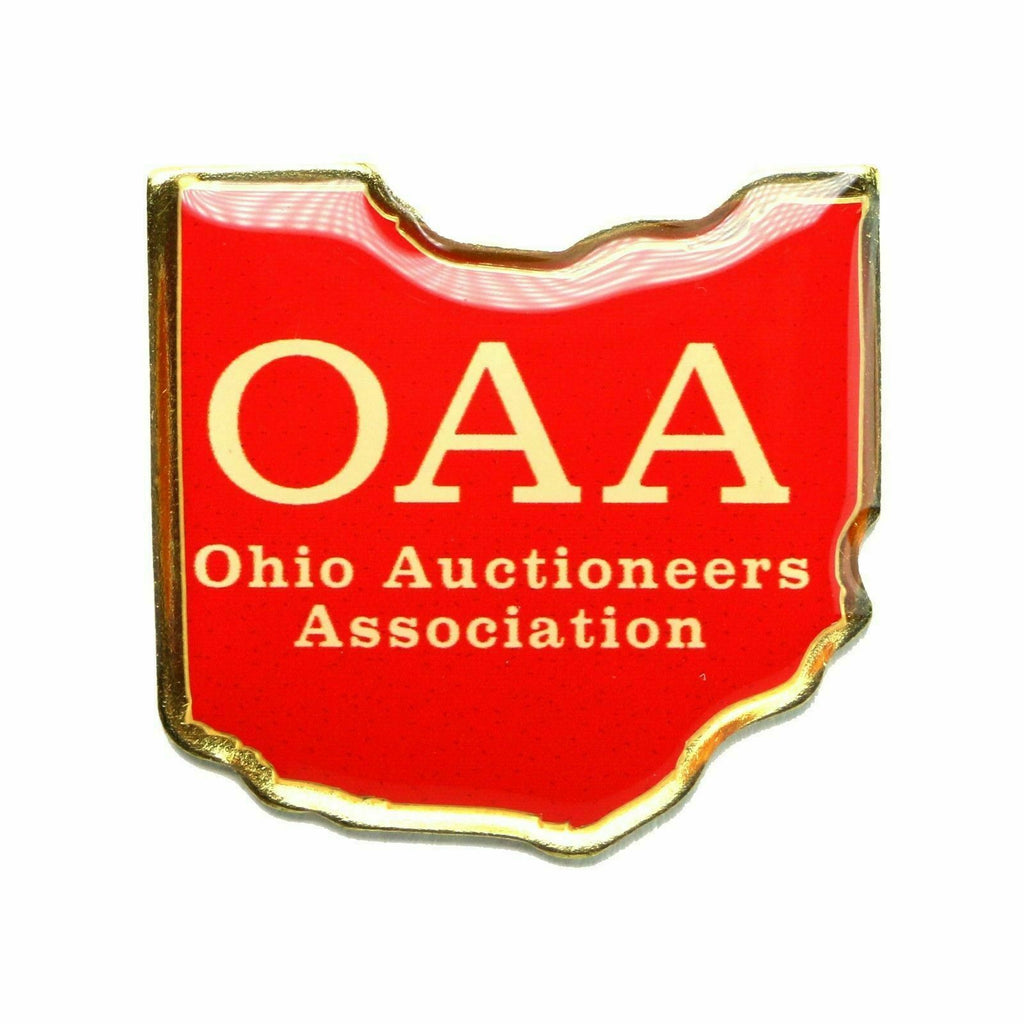 Ohio Auctioneers Association State Outline Lapel Pin - Fazoom