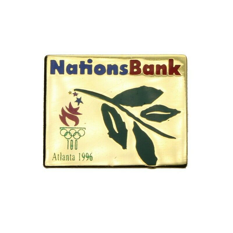 1996 Atlanta Summer Olympics Nations Bank Gold Lapel Pin - Fazoom