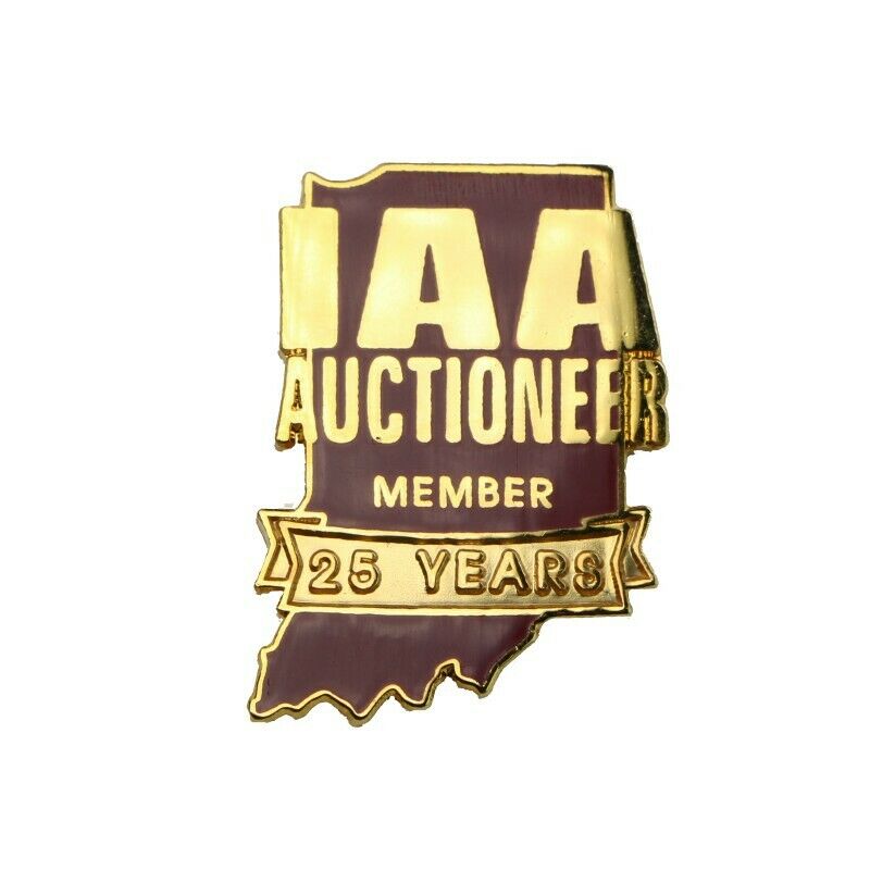 Indiana Auctioneers Association State Outline 25 Years Lapel Pin - Fazoom