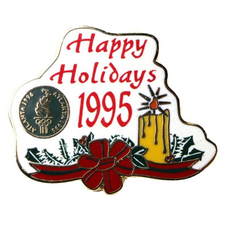 1996 Atlanta Summer Olympics Christmas Happy Holidays 1995 Candle LE 10,000 Pin - Fazoom