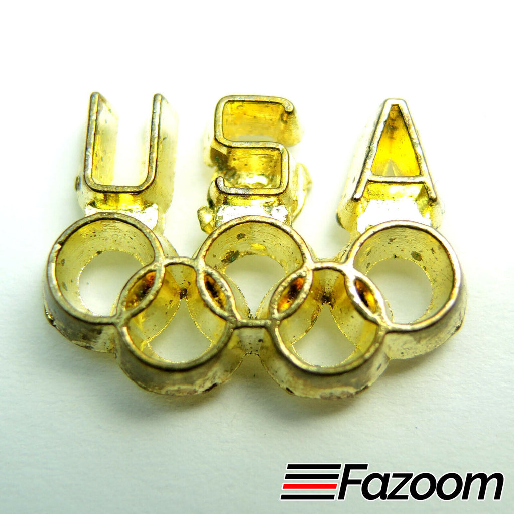 Team USA Olympic Rings Gold Tone Lapel Pin - Fazoom