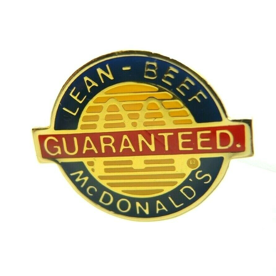 McDonald's Lean Beef Guaranteed Crew Employee Advertising Gold Tone Lapel Pin - Fazoom
