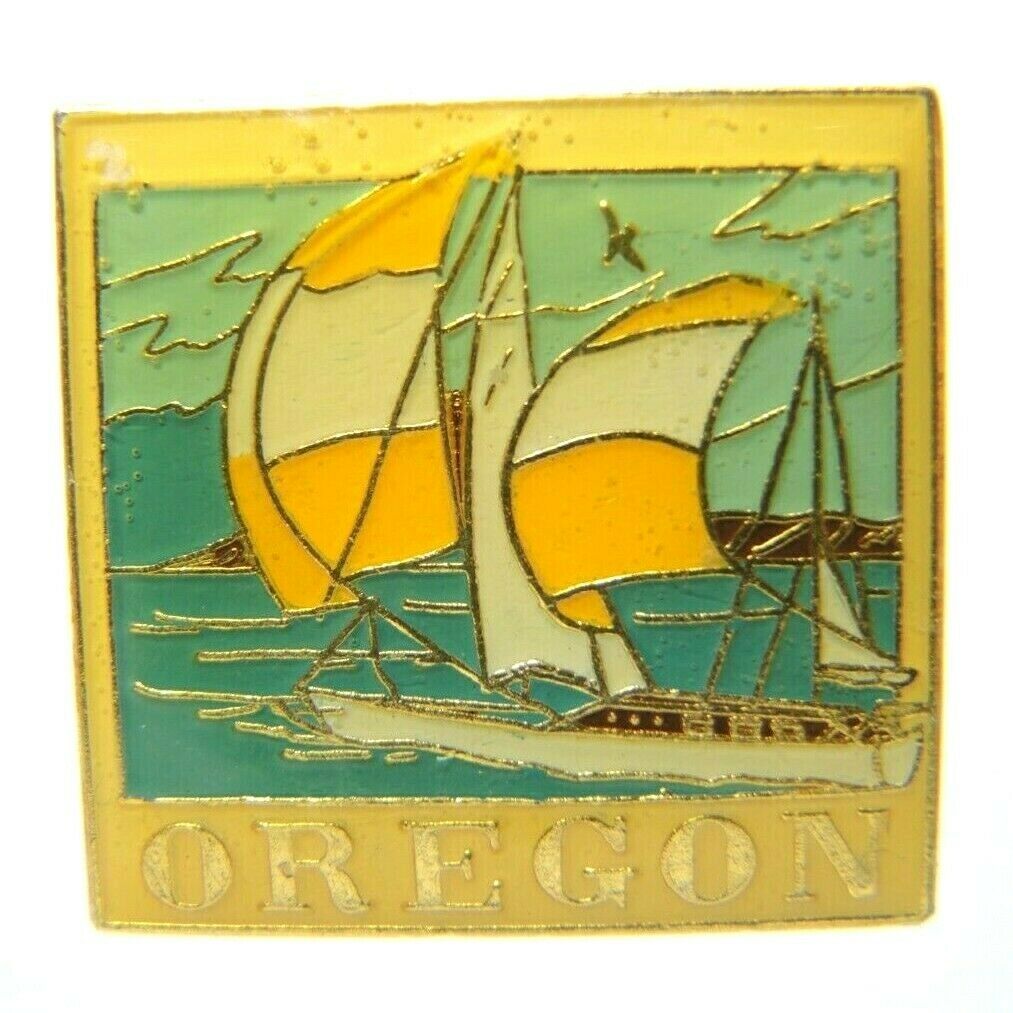 Oregon Sailboats Gold Tone Souvenir Lapel Pin - Fazoom