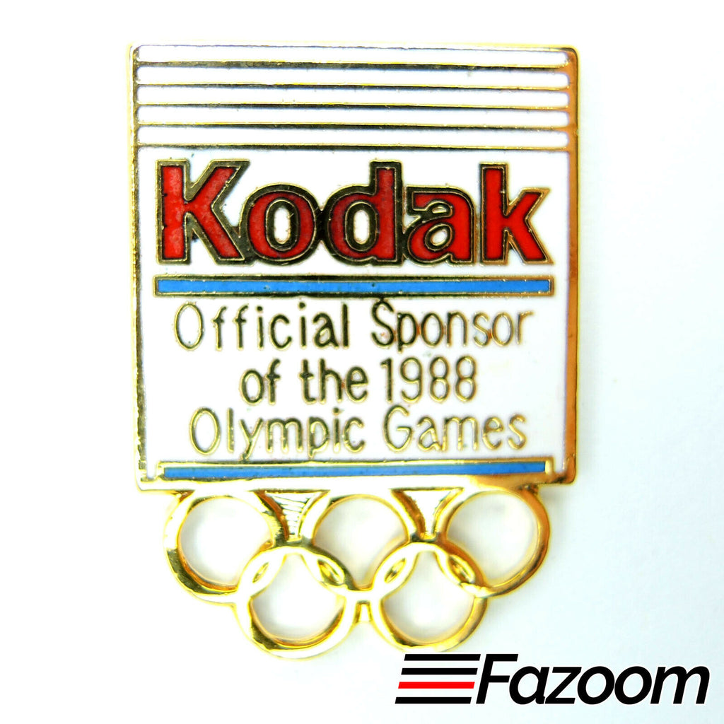 1988 Seoul Korea Summer Olympics Kodak Sponsor Lapel Pin (Version 1) - Fazoom