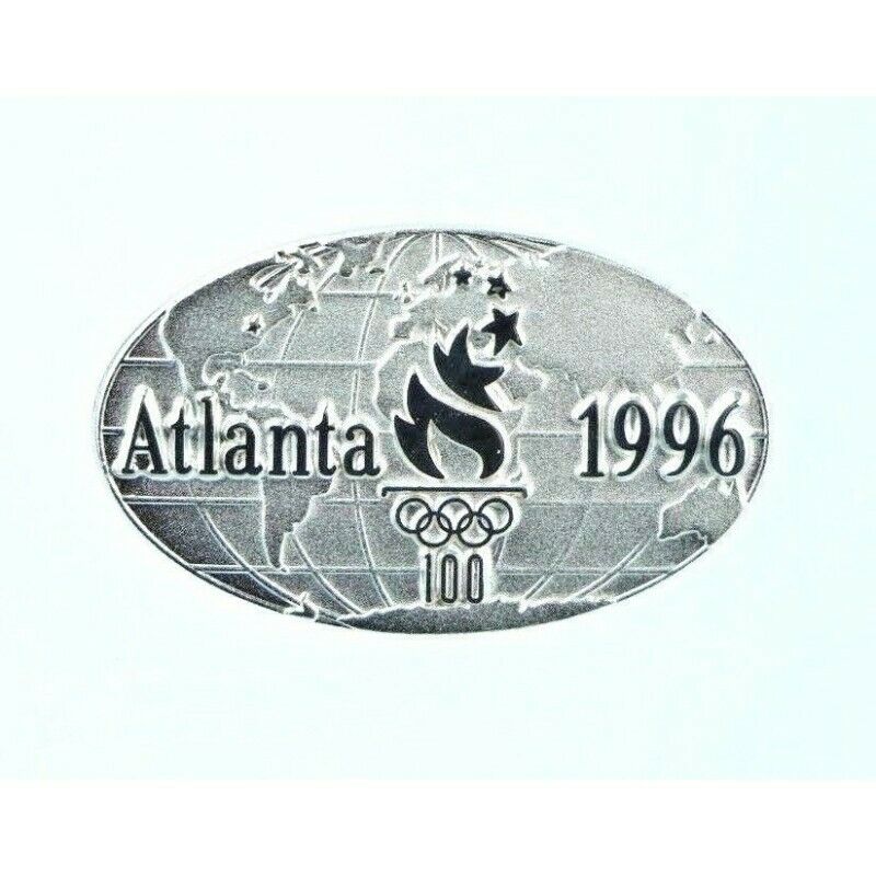 1996 Atlanta Olympics Balfour Oval 100th Olympic World Globe Lapel Pin Badge - Fazoom