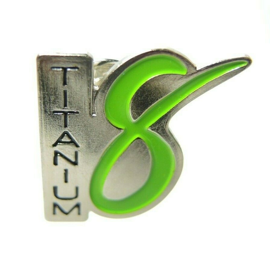 Titanium 8 Logo Silver Tone Lapel Pin - Fazoom