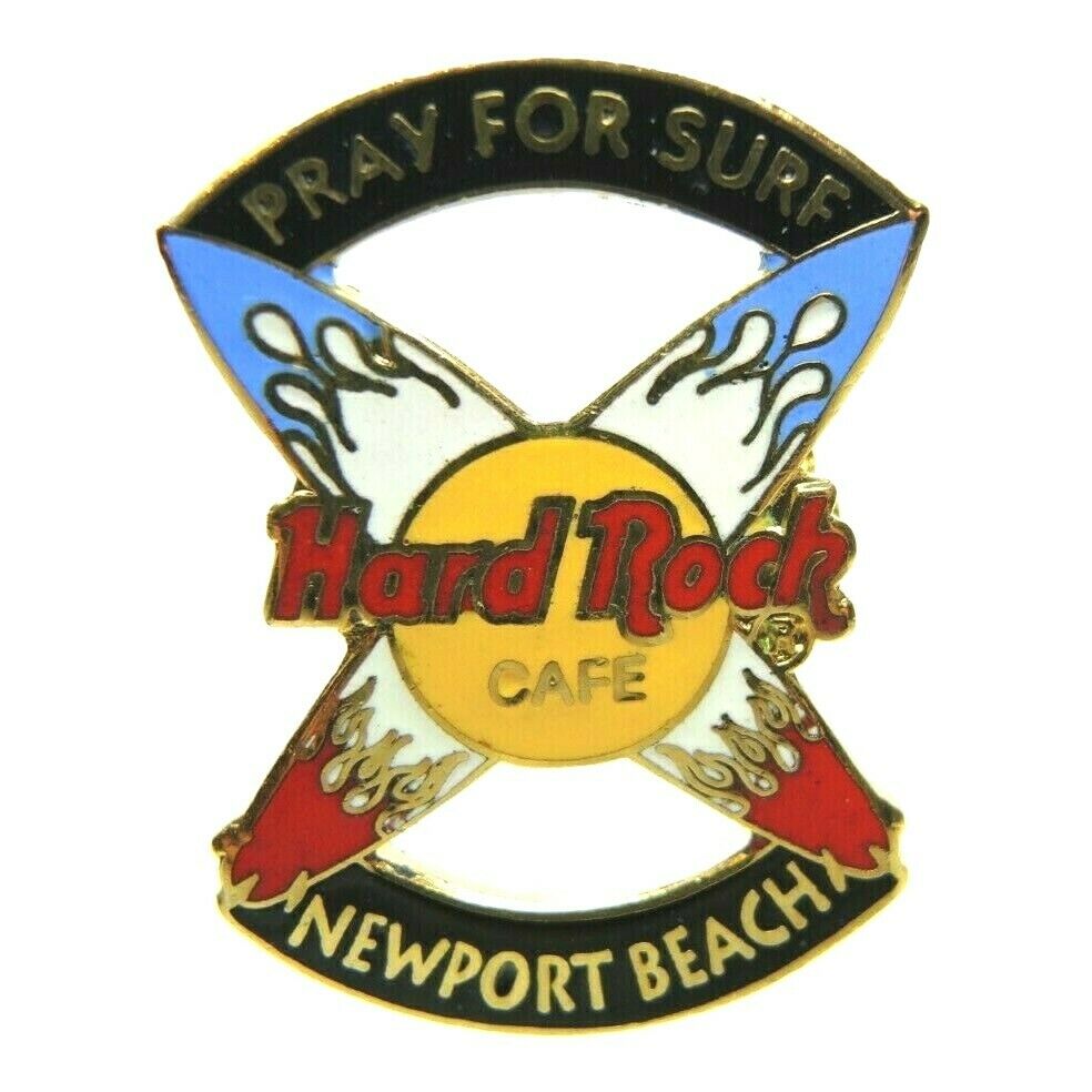Hard Rock Cafe Pray For Surf Newport Beach Restaurant Advertising Lapel Pin HRC - Fazoom