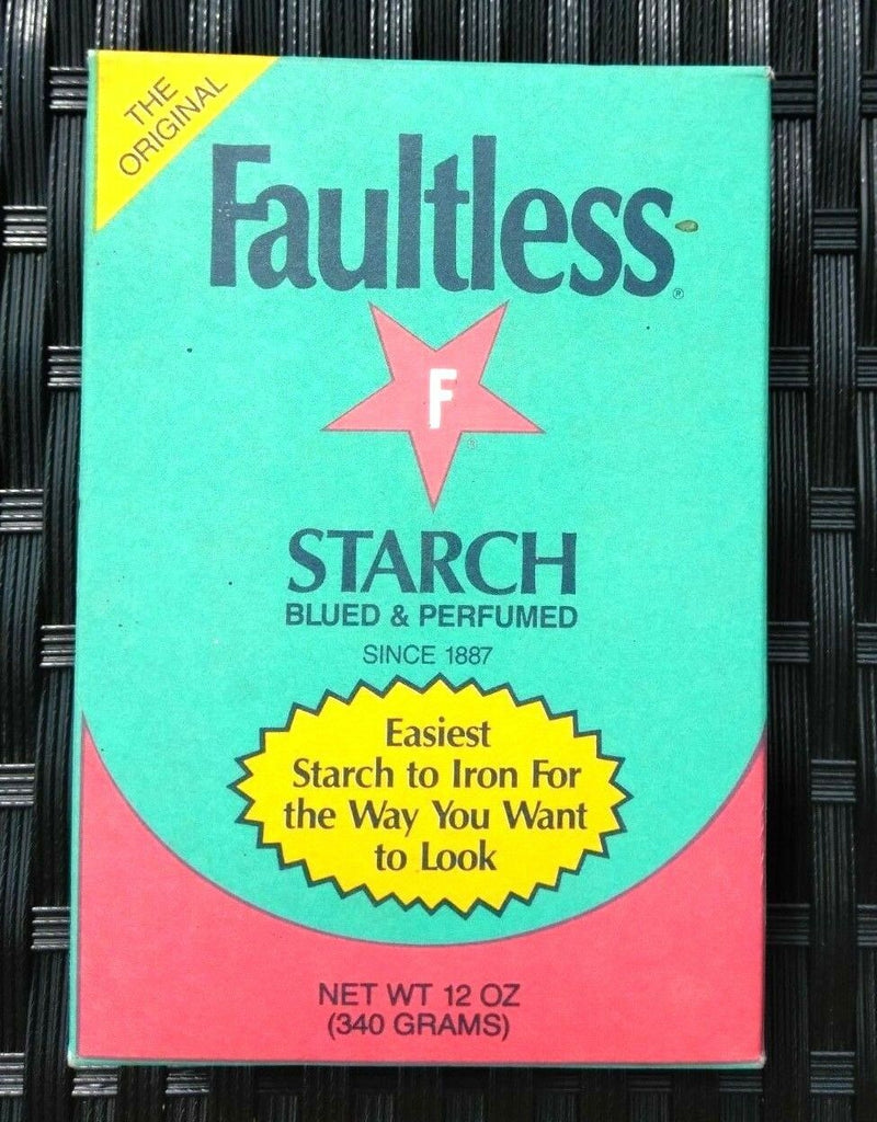 Faultless Starch Powder Box Blued & Perfumed 12 ounces oz Vintage Unopened NOS - Fazoom