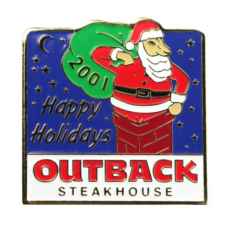 Outback Steakhouse Christmas Happy Holidays 2001 Lapel Pin - Fazoom
