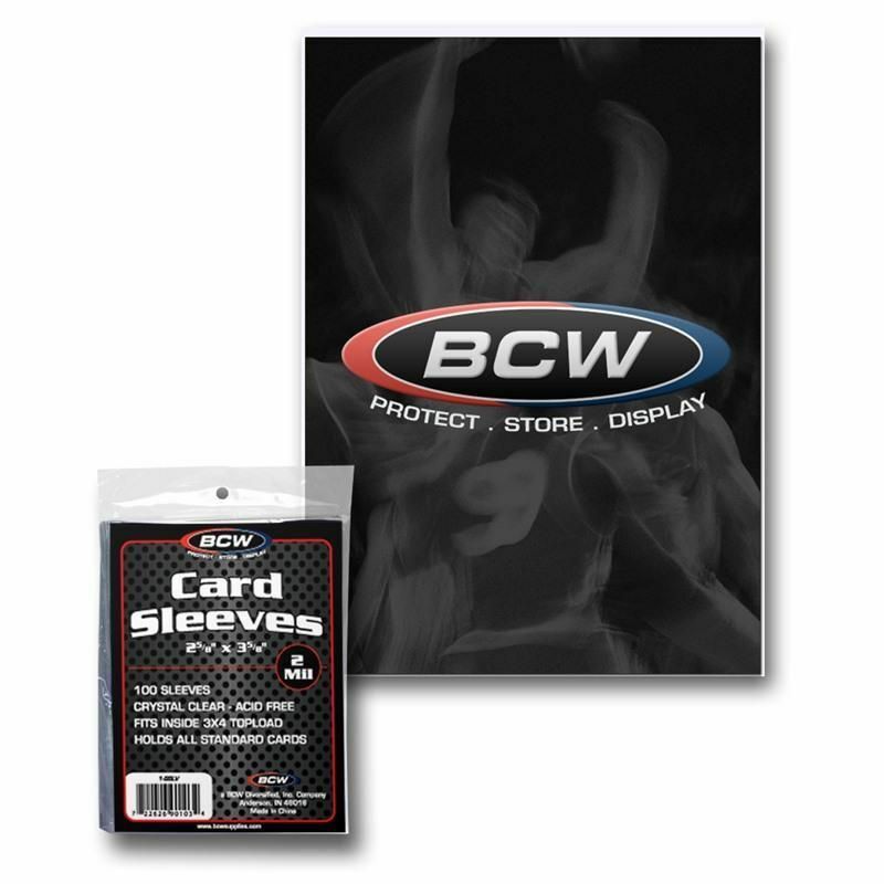 100 (1 pack) BCW Card "Penny Sleeves" ~ Holds Standard Trading Cards - Fazoom