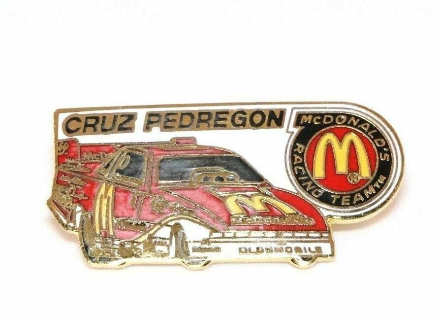 McDonald's CRUZ PEDREGON NHRA Racing Lapel Crew Employee Pin Advertising Button - Fazoom