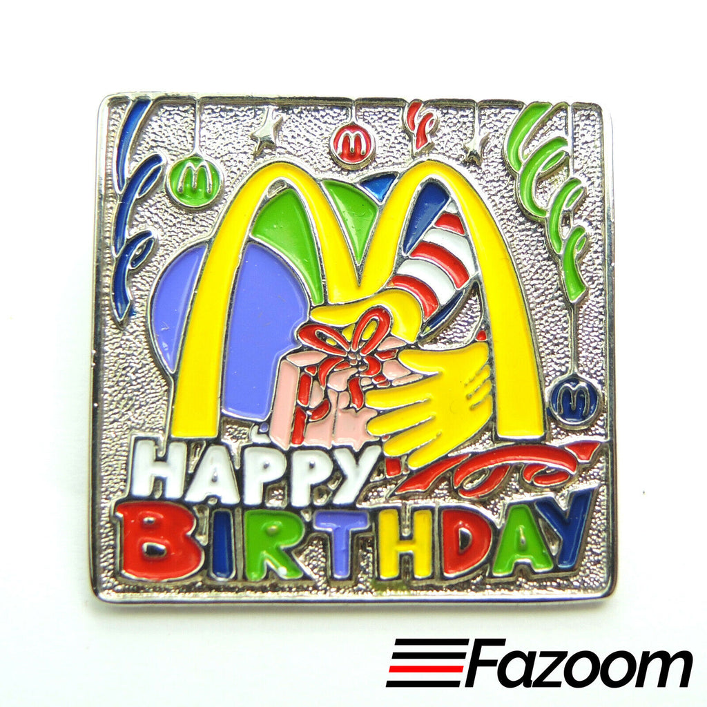 McDonald's Happy Birthday Silver Tone Lapel Pin - Fazoom