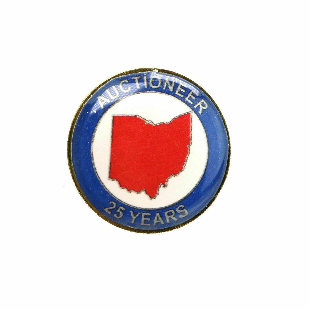 Ohio Auctioneers Association 25 Years Round Lapel Pin - Fazoom