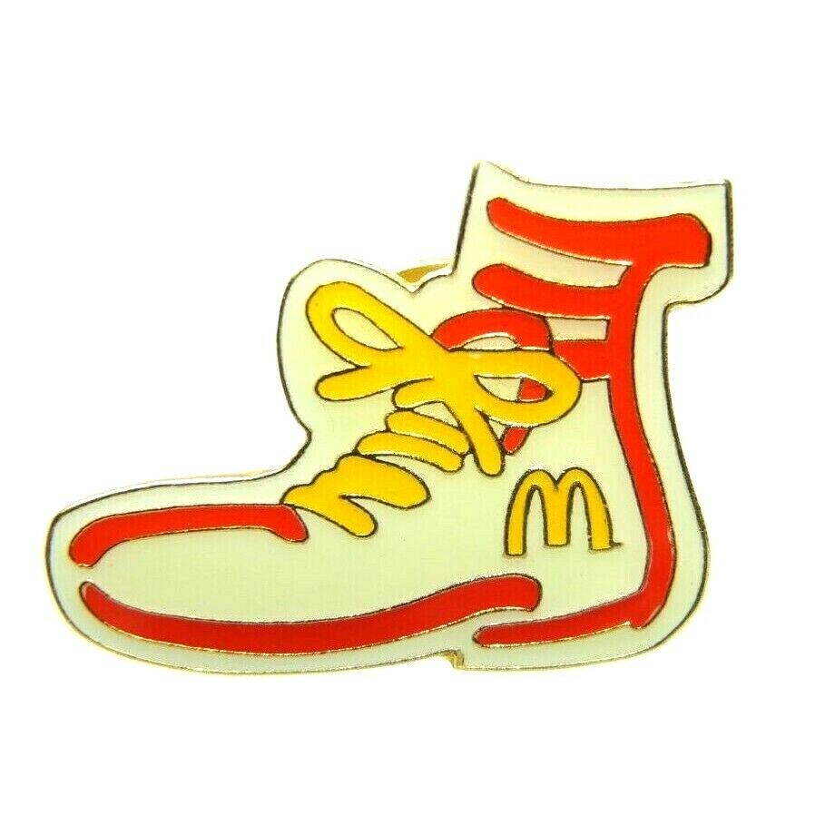 McDonald's Ronald Clown Shoe Crew Employee Advertising Gold Tone Lapel Pin - Fazoom