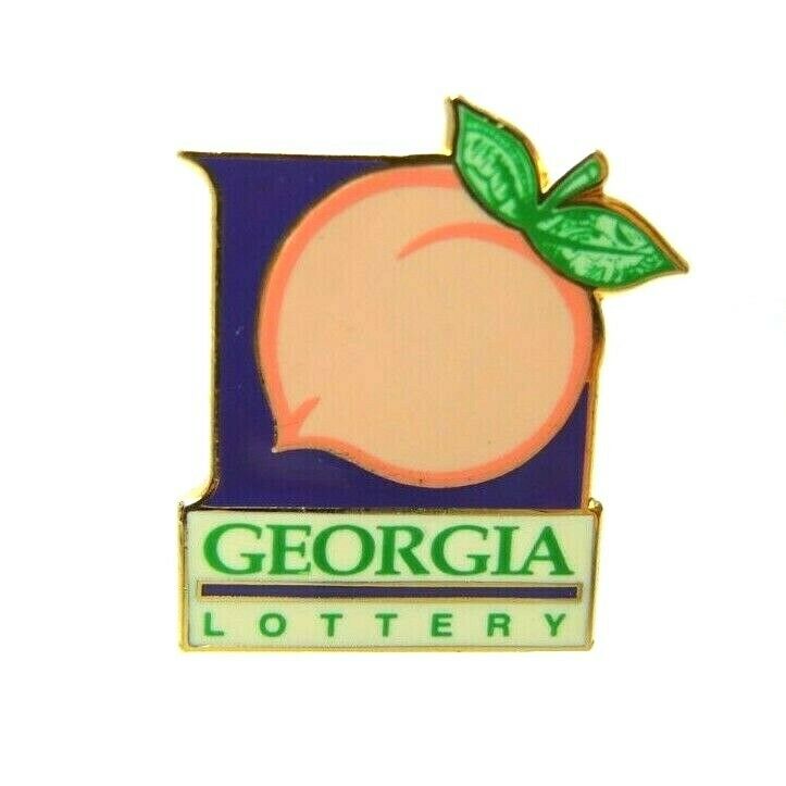 Georgia State Lottery Lotto Peach Gold Tone Lapel Pin - Fazoom