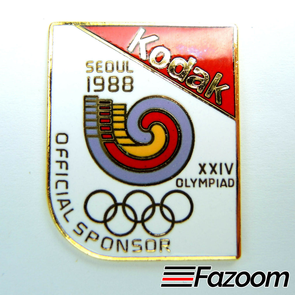 1988 Seoul Korea Summer Olympics Kodak Sponsor Lapel Pin (Version 2) - Fazoom