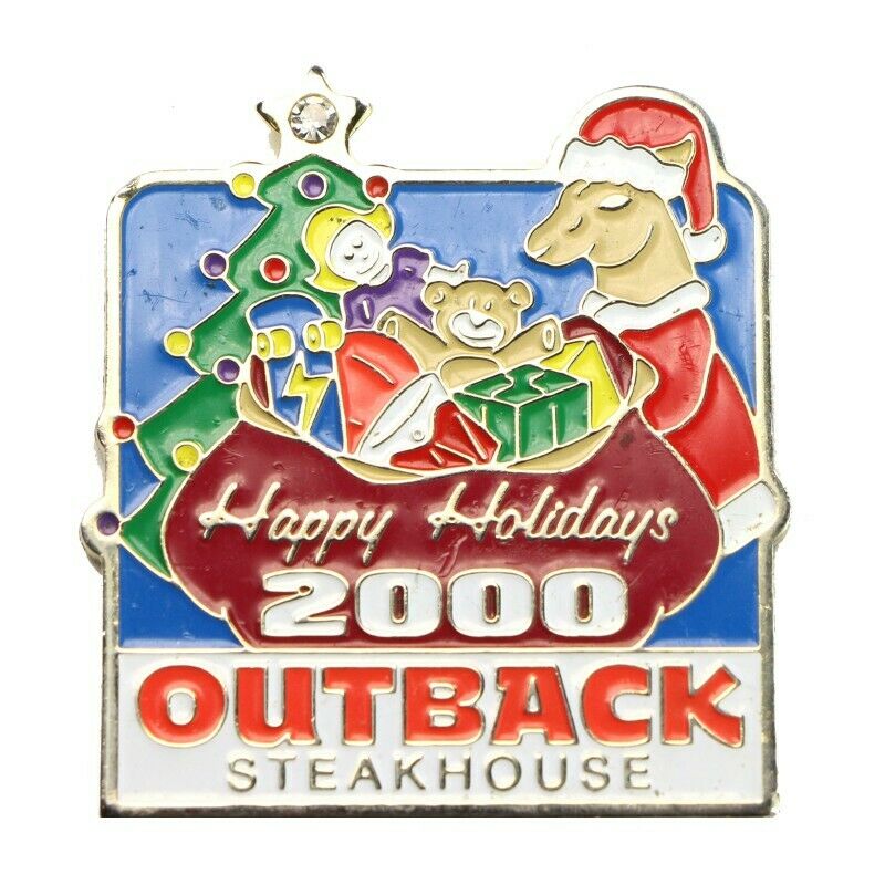 Outback Steakhouse Christmas Happy Holidays 2000 Lapel Pin - Fazoom