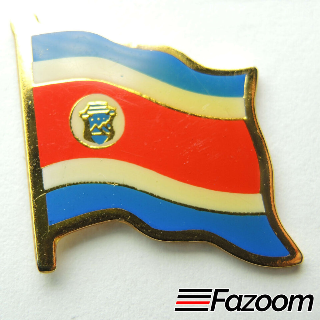 Costa Rica Wavy Flag Lapel Pin - Fazoom