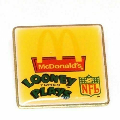 McDonald's LOONEY TUNES NFL Football Lapel Crew Employee Pin Advertising Button - Fazoom