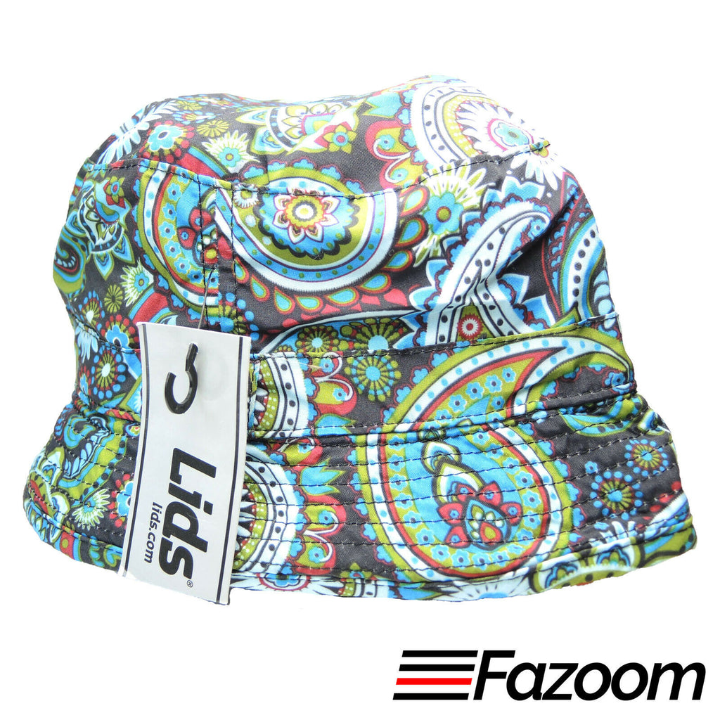 Lids Mens Reversible Bucket Hat (Paisley & Black) Size L/XL New - Fazoom