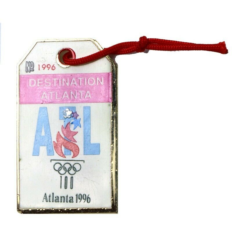 1996 Atlanta Summer Olympics Luggage Tag ATL Lapel Pin #413414 - Fazoom
