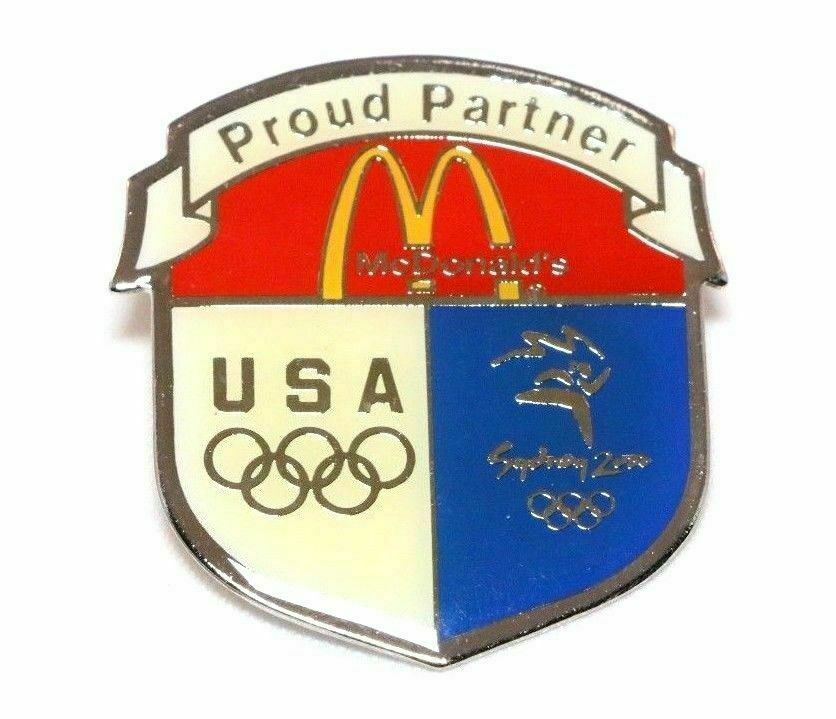 McDonald's 2000 SYDNEY Olympics Sponsor Team USA Proud Partner Crest Lapel Pin - Fazoom