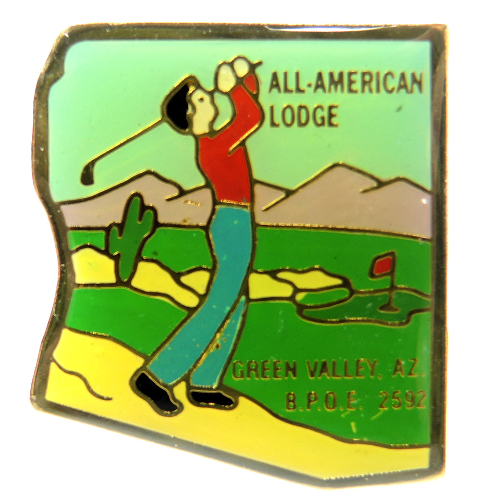 All American Lodge Green Valley Elks Lodge 2592 Arizona Golf Lapel Pin