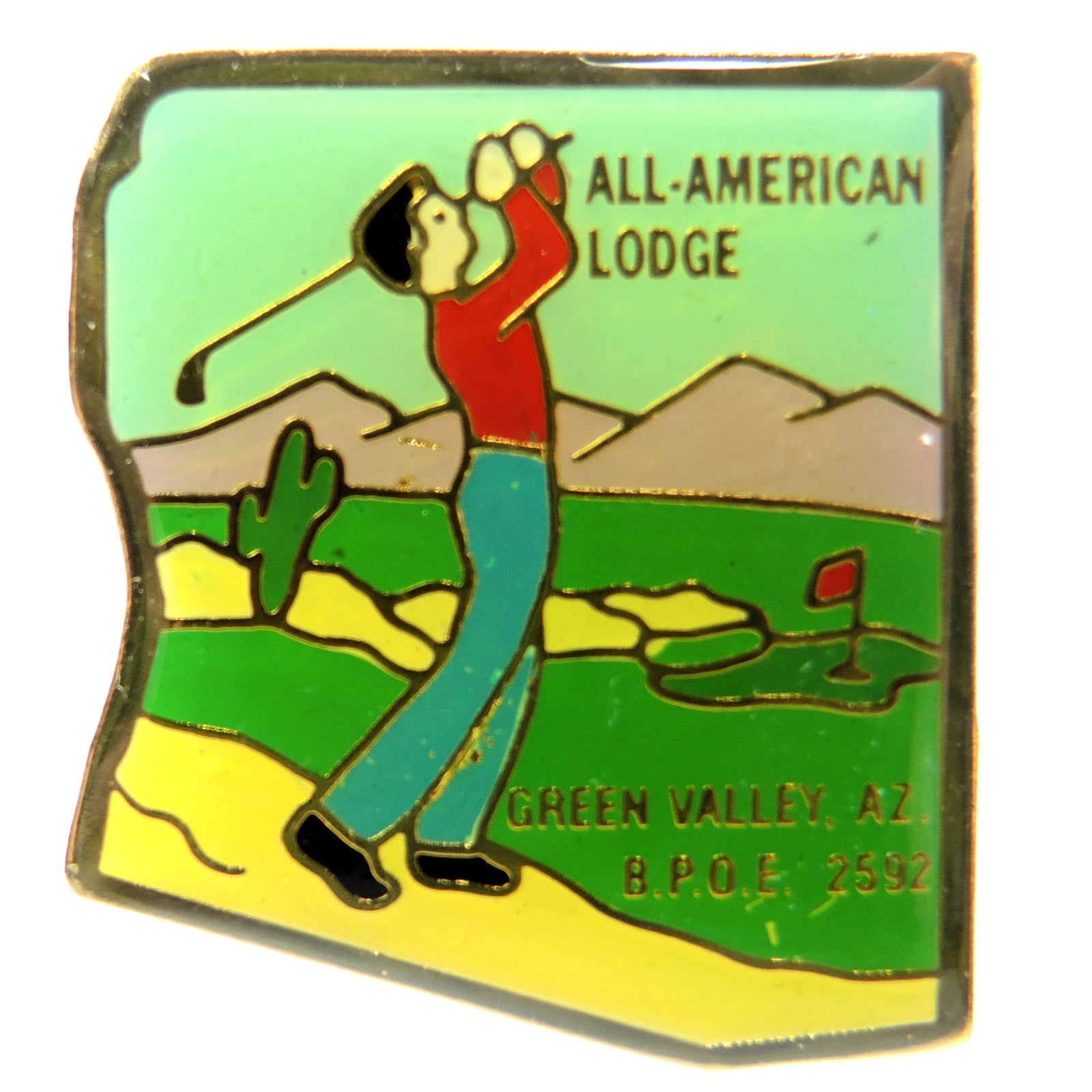 All American Lodge Green Valley Elks Lodge 2592 Arizona Golf Lapel Pin ...