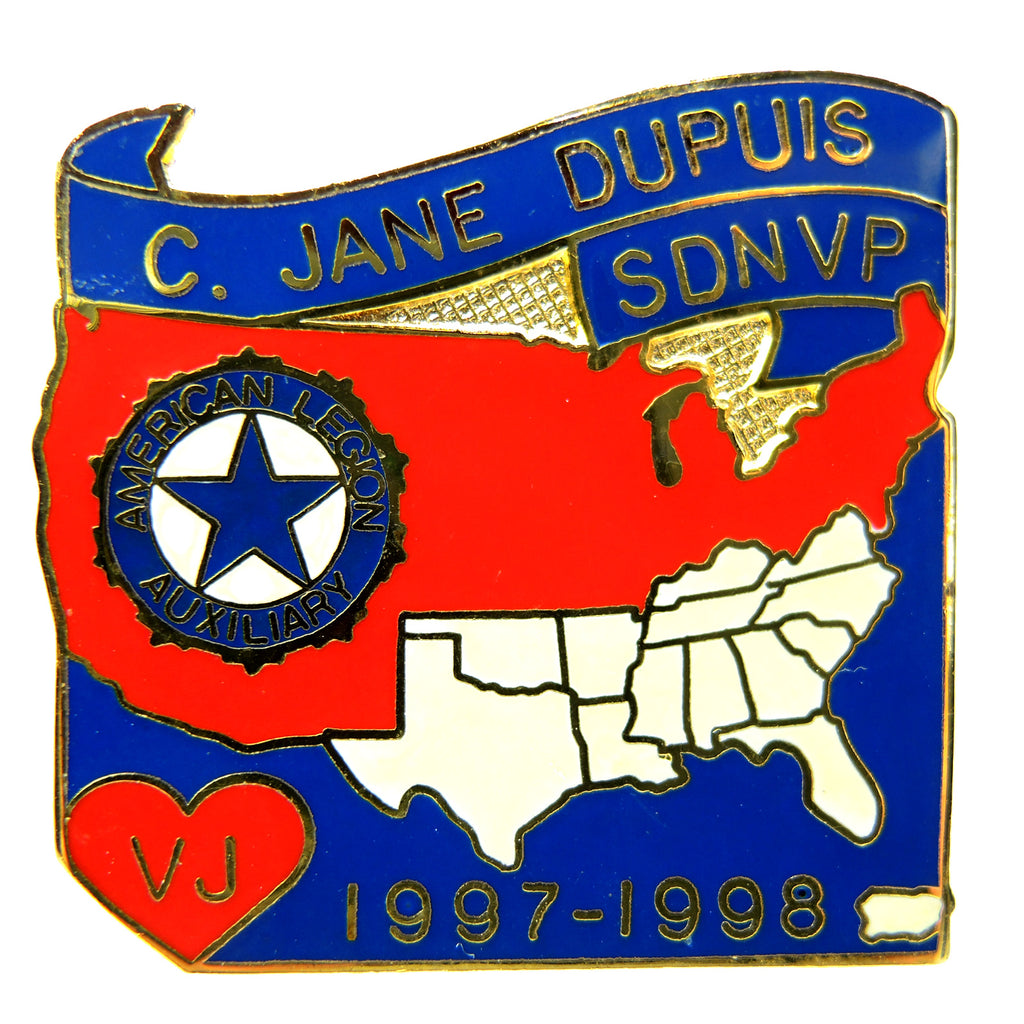 American Legion Auxiliary C. Jane Dupuis SDNVP VJ 1997-1998 Lapel Pin