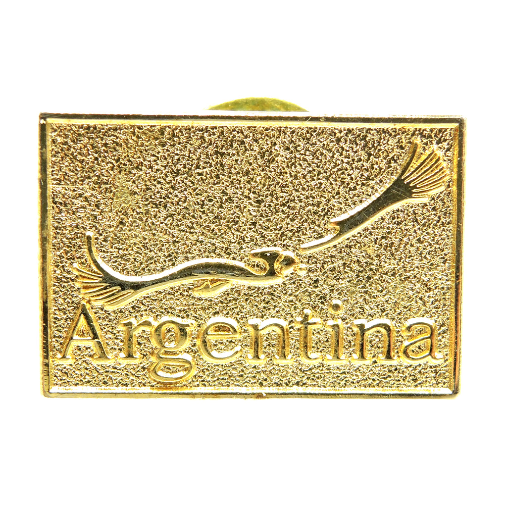 Argentina Bird Rectangle Goldtone Lapel Pin