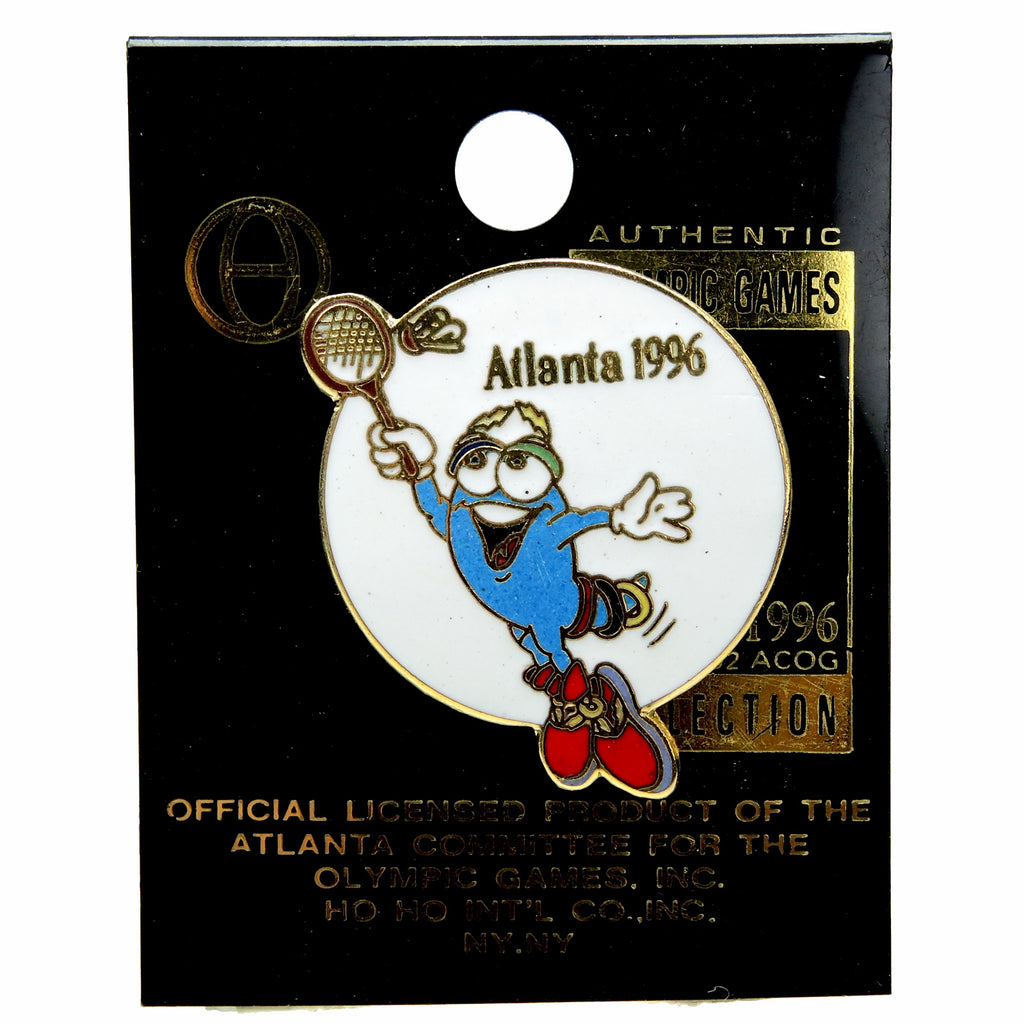 Atlanta 1996 Summer Olympic Games Izzy Mascot Badminton Lapel Pin