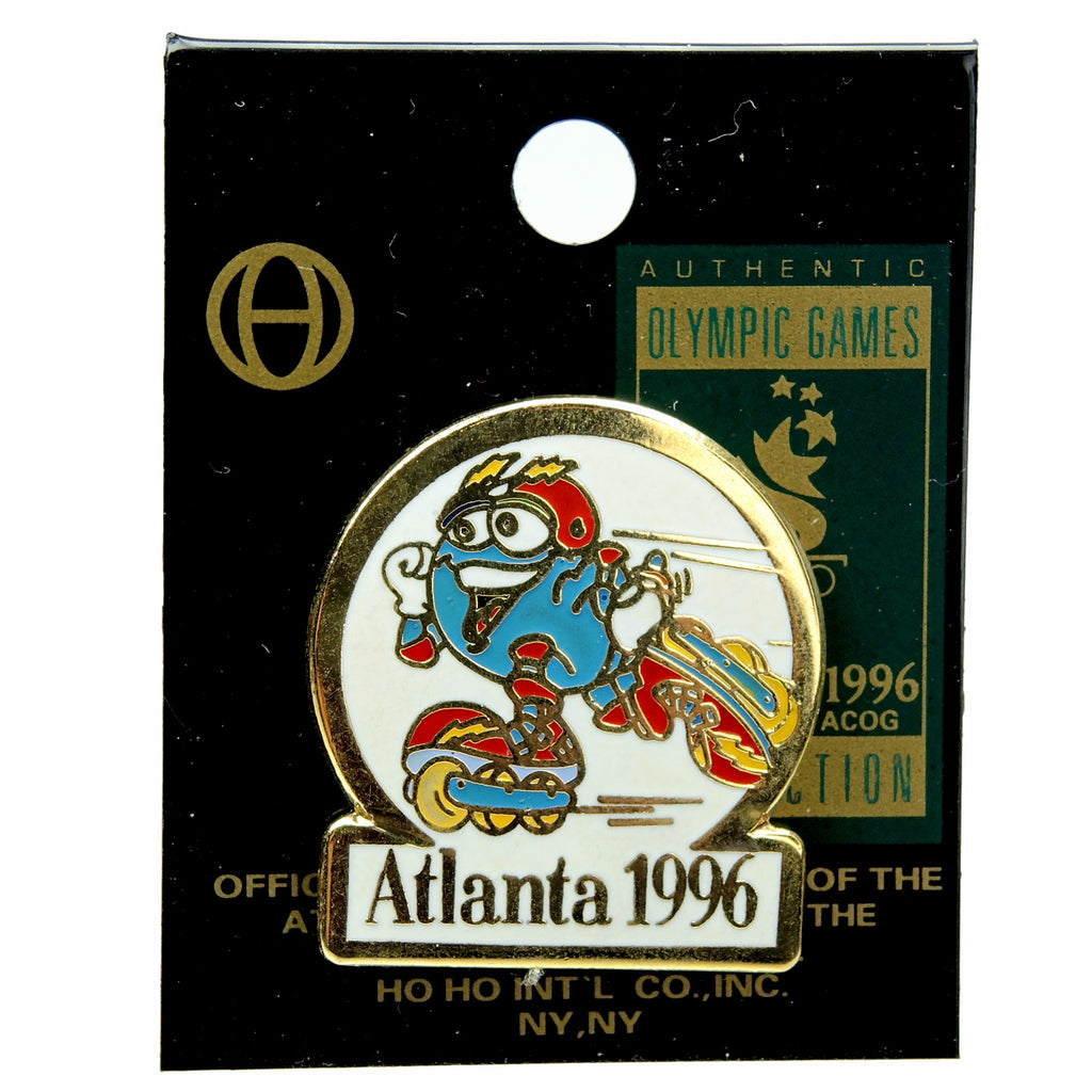 Atlanta 1996 Summer Olympic Games Izzy Mascot Inline Skating Lapel Pin
