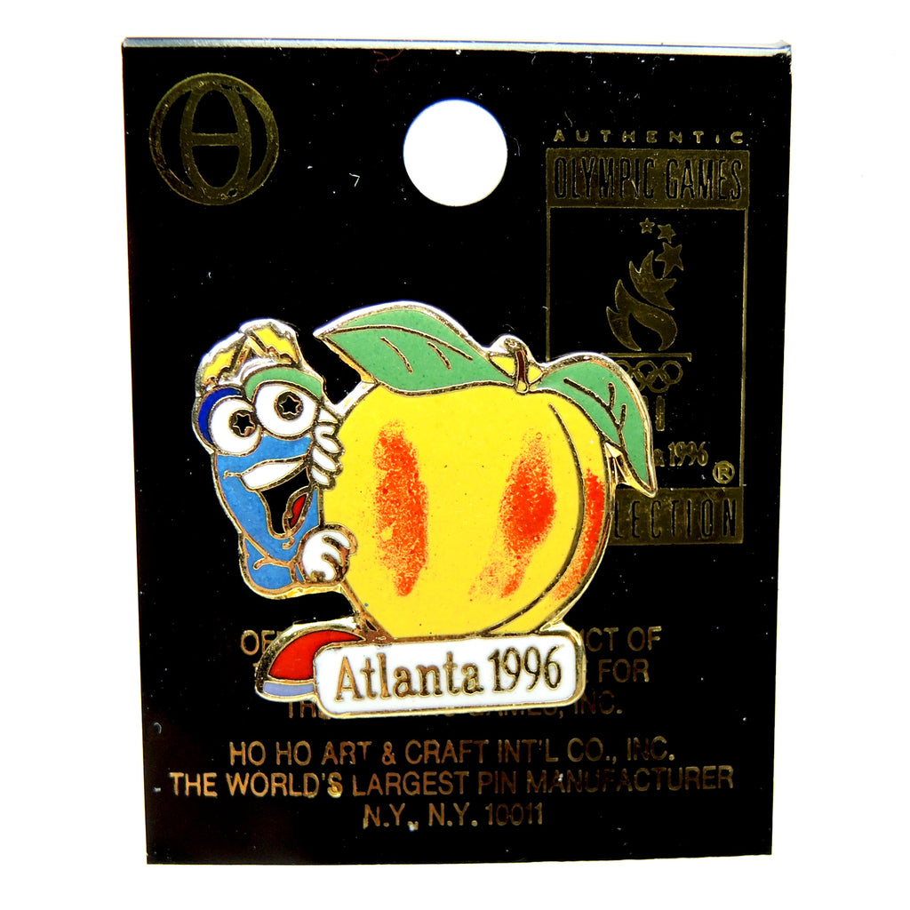 Atlanta 1996 Summer Olympic Games Izzy Mascot Peach Lapel Pin