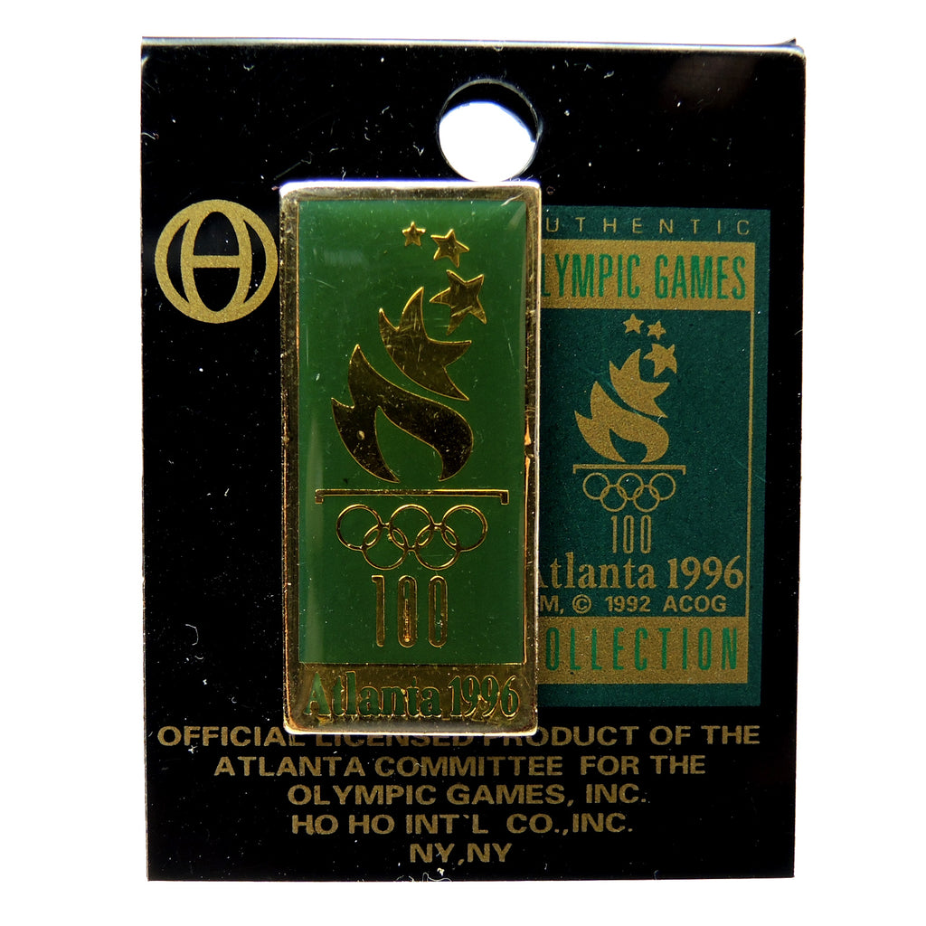 Atlanta 1996 Summer Olympic Games Rectangle with Torch Lapel Pin
