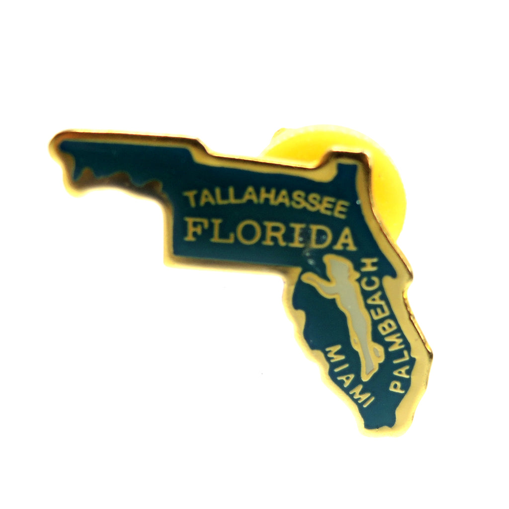 Florida Outline Tallahassee Palm Beach Miami Lapel Pin