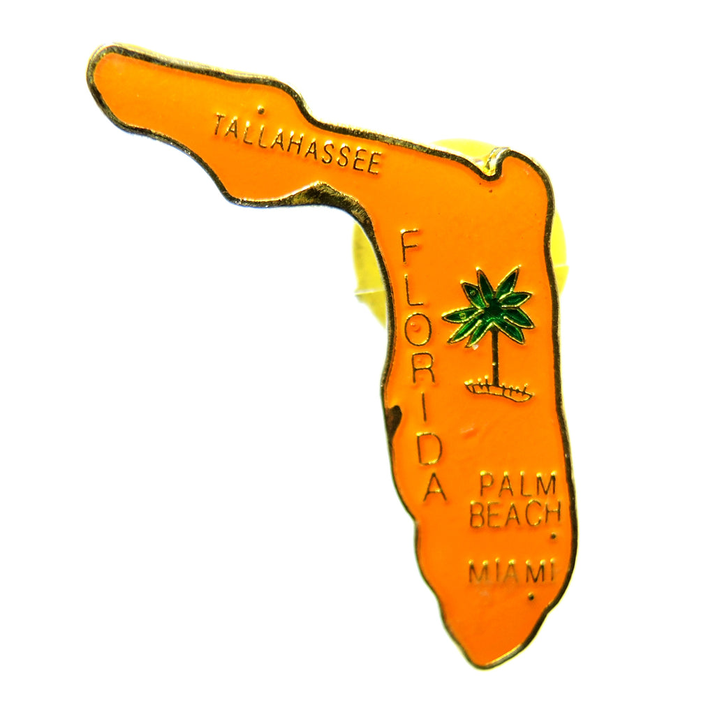 Florida State Outline Tallahassee Palm Beach Miami Lapel Pin