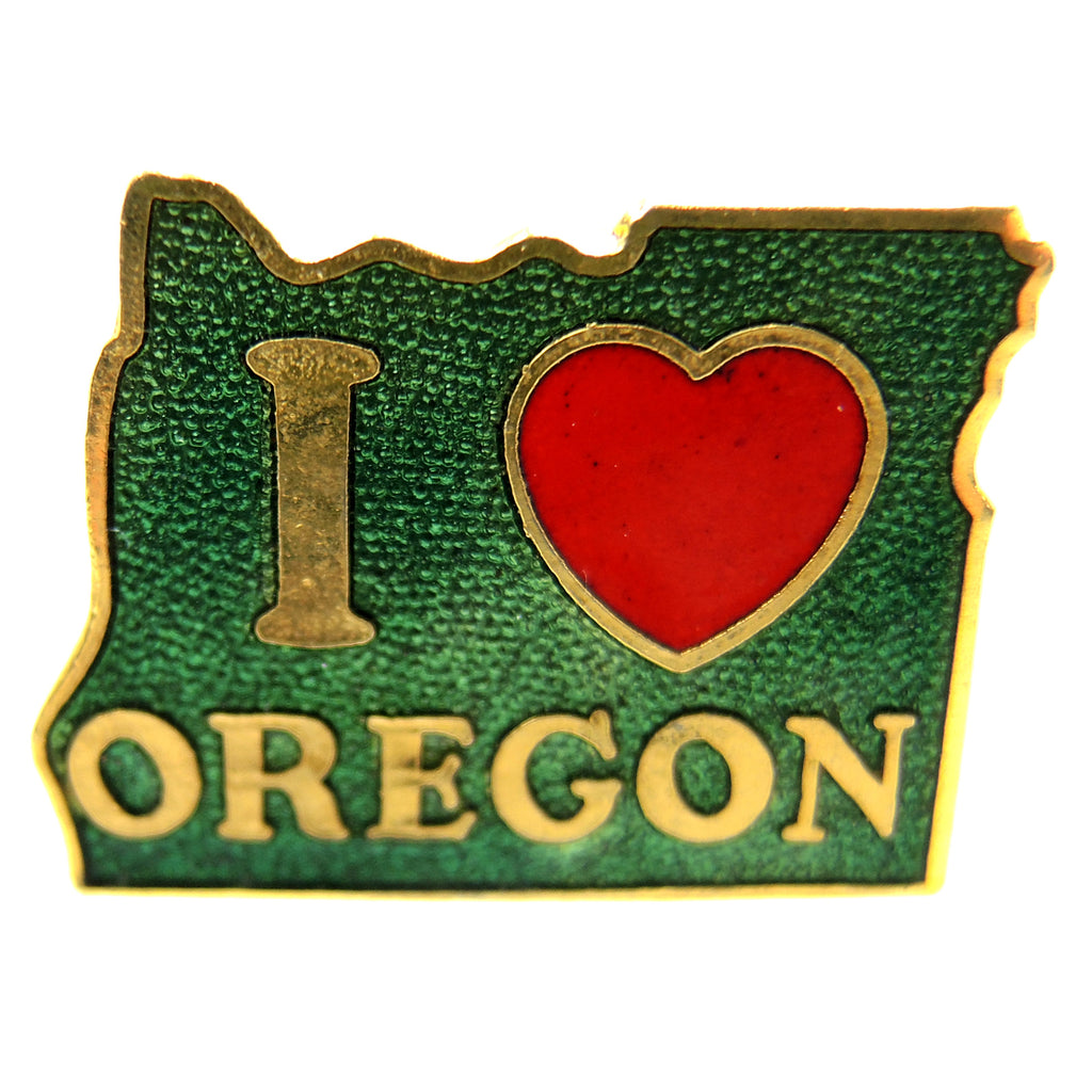 I Heart Oregon State Outline Lapel Pin